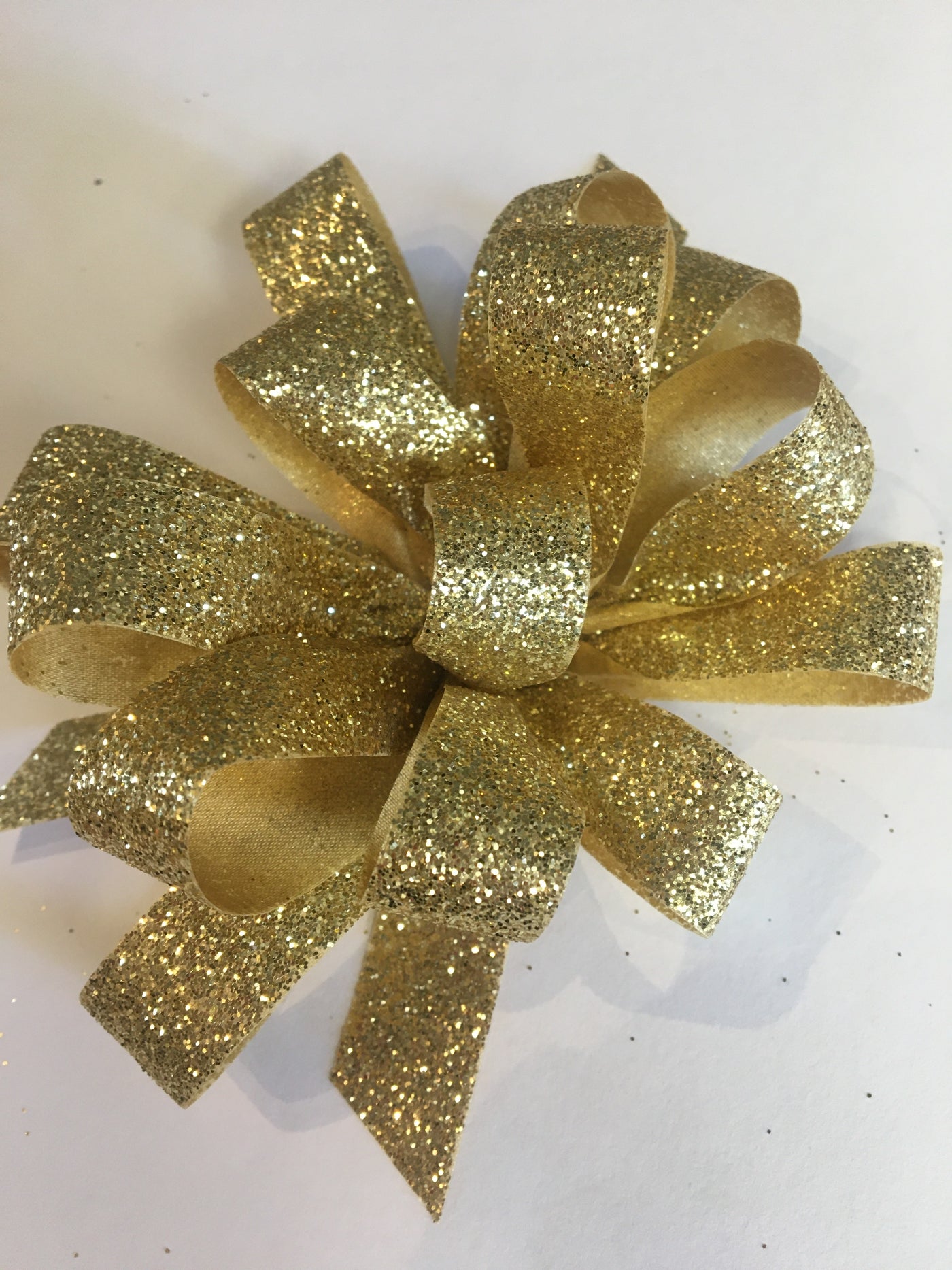 Wrist Corsage w/ Gold Sparkle Metallic Ribbon