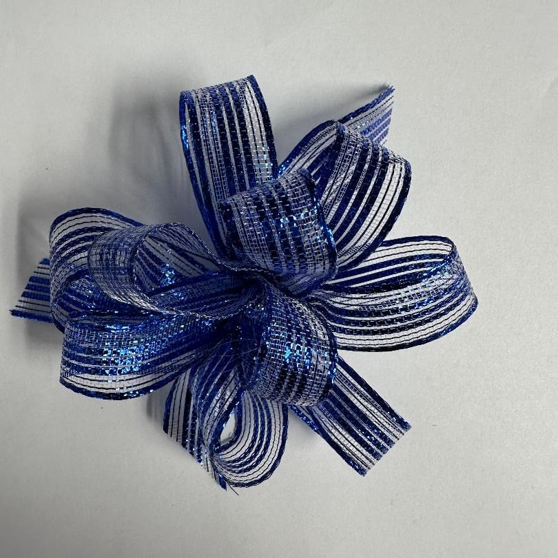 Wrist Corsage w/ Navy Sheer Ribbon