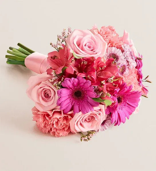 Handtied Bouquet- Tones of Pink Assorted Flowers