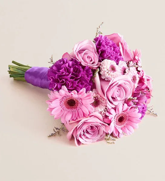 Handtied Bouquet- Tones of Purple & Lavender Assorted Flowers